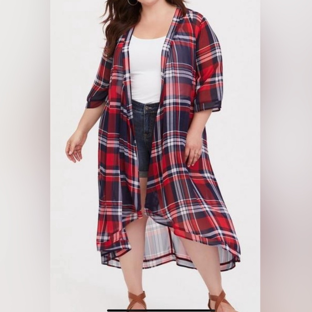 Torrid Chiffon Maxi High-Low Kimono Size 00/0